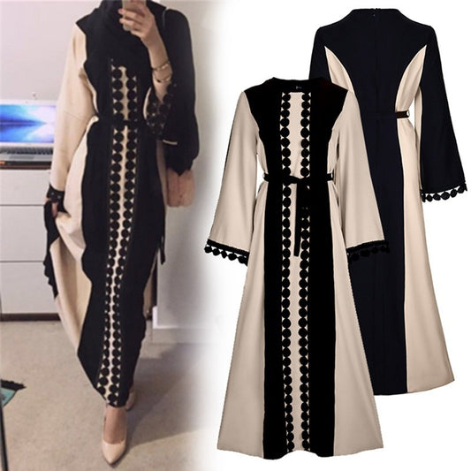 Elegant Lace Patchwork Abaya