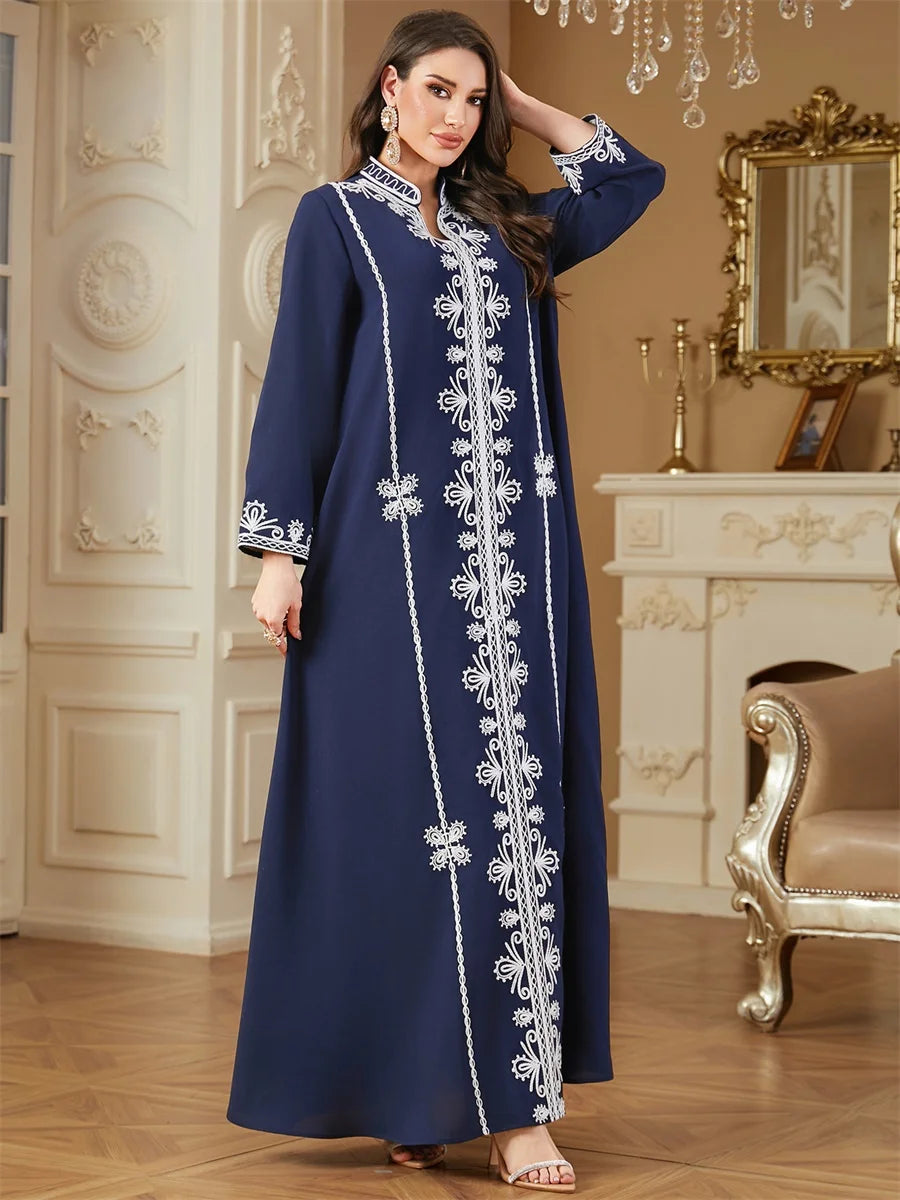 Midnight Elegance Embroidered Luxury Evening Dress