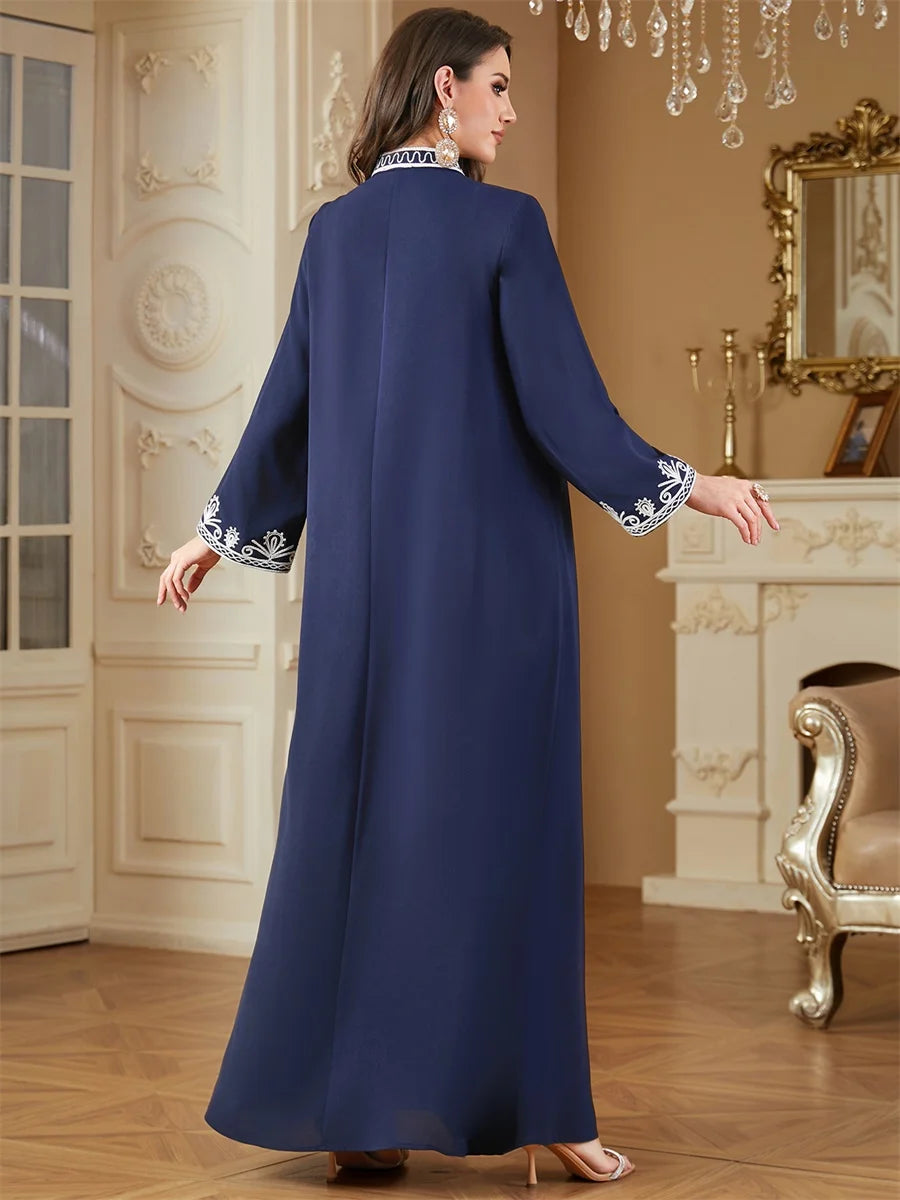 Midnight Elegance Embroidered Luxury Evening Dress