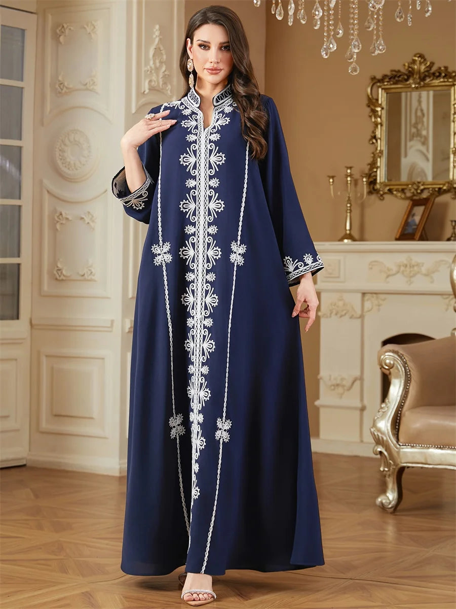 Midnight Elegance Embroidered Luxury Evening Dress