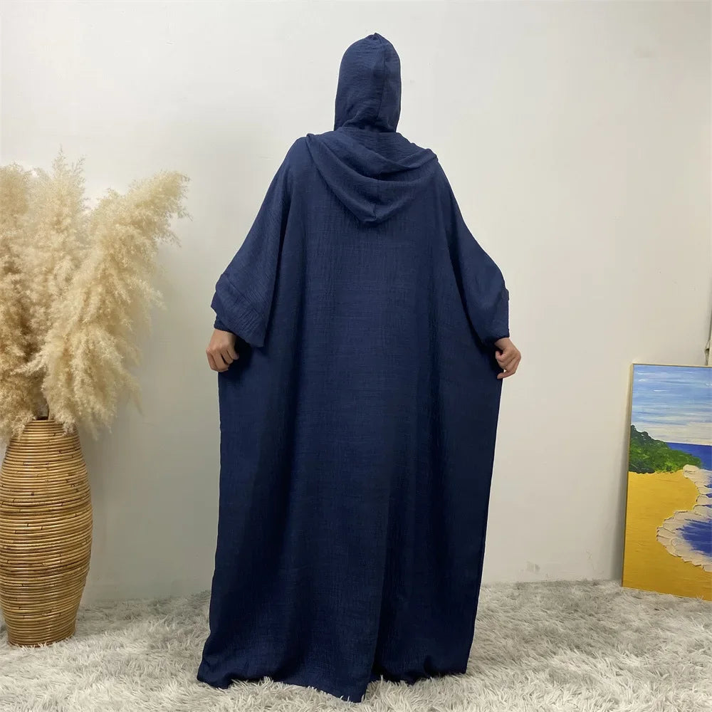 Elegant Batwing Long Hooded Dress