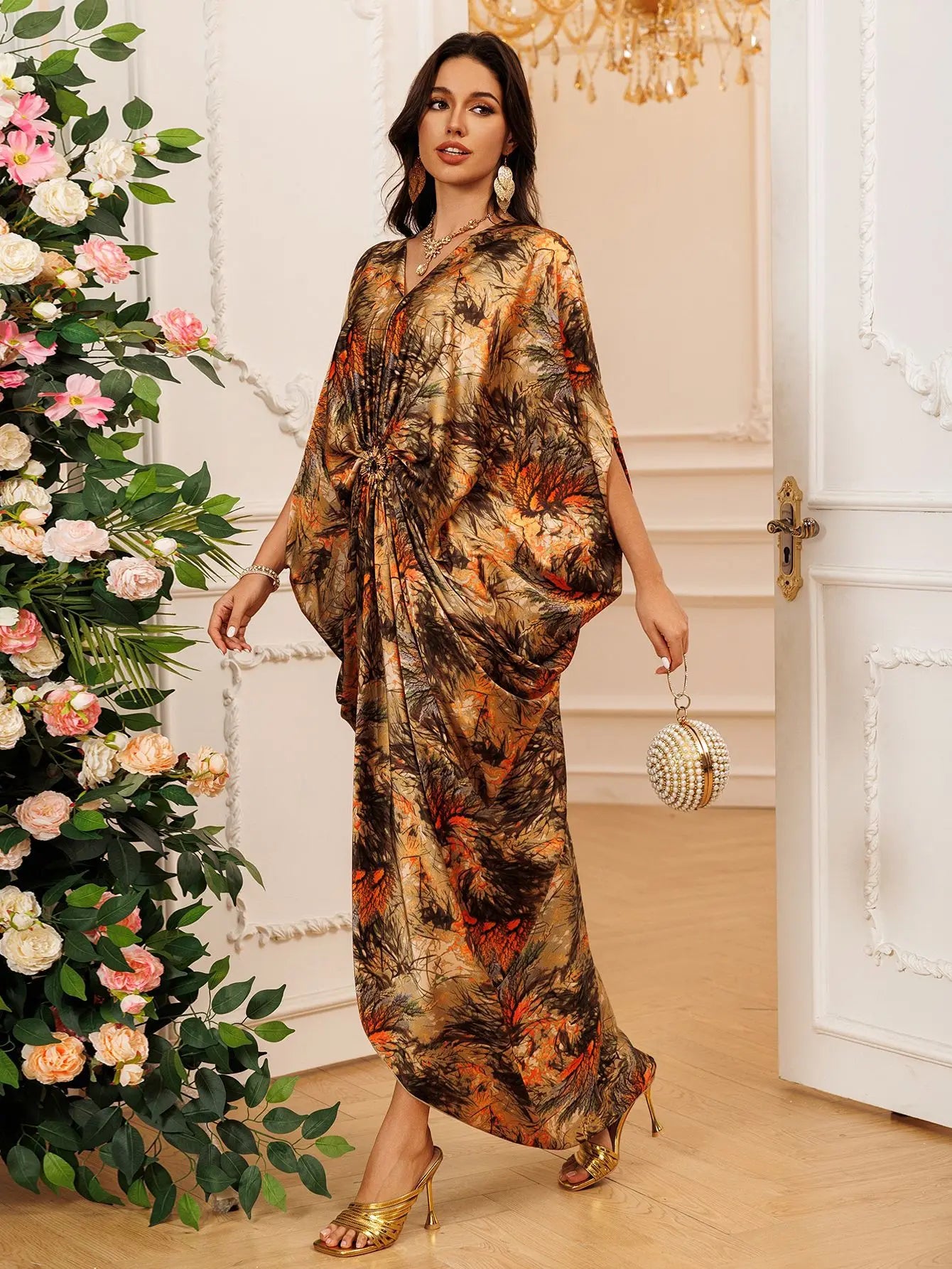 Elegant V Neck Jalabiya