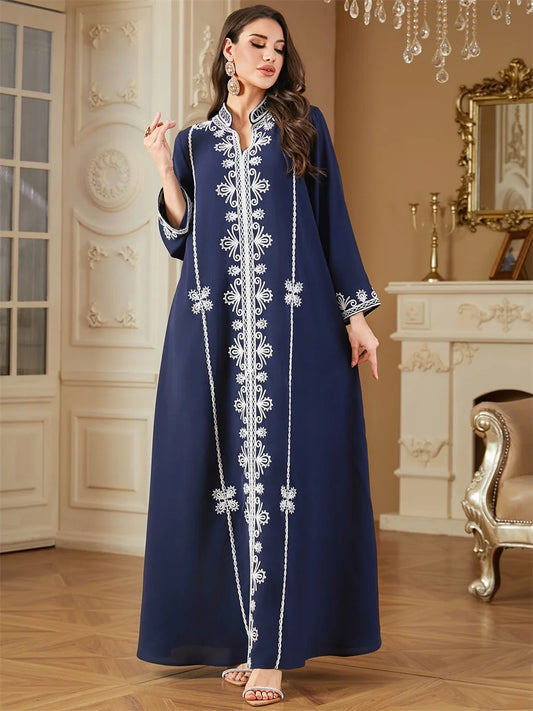 Midnight Elegance Embroidered Luxury Evening Dress