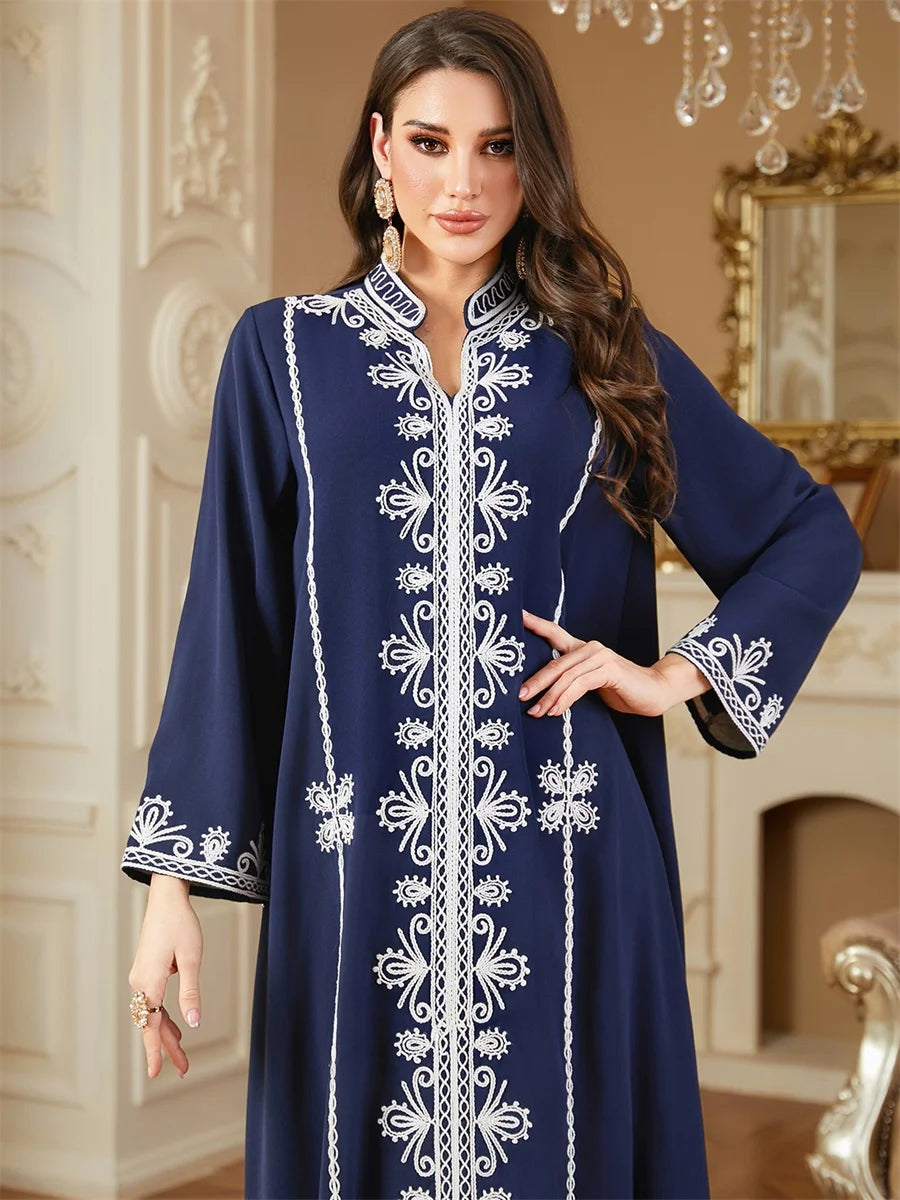 Midnight Elegance Embroidered Luxury Evening Dress